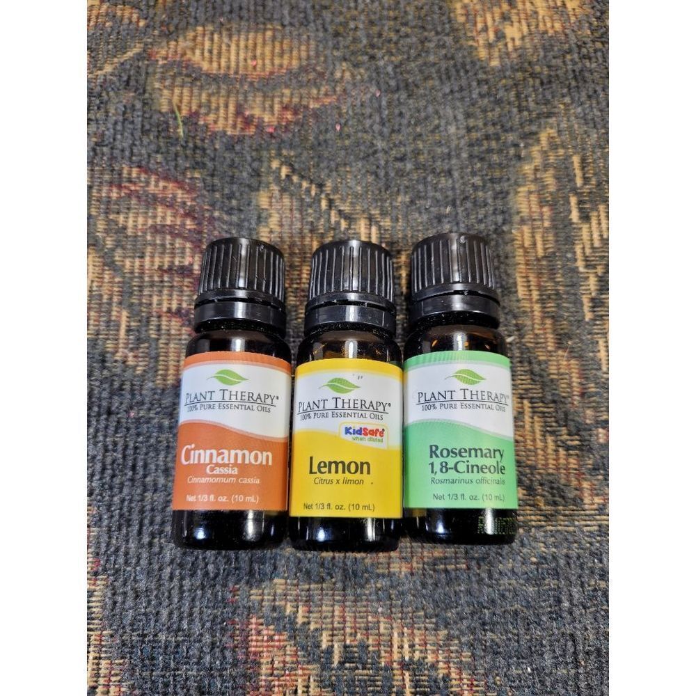 Plant Therapy Cinnamon,  Lemon, Rosemary Essential Oils- Set of 3- NIB